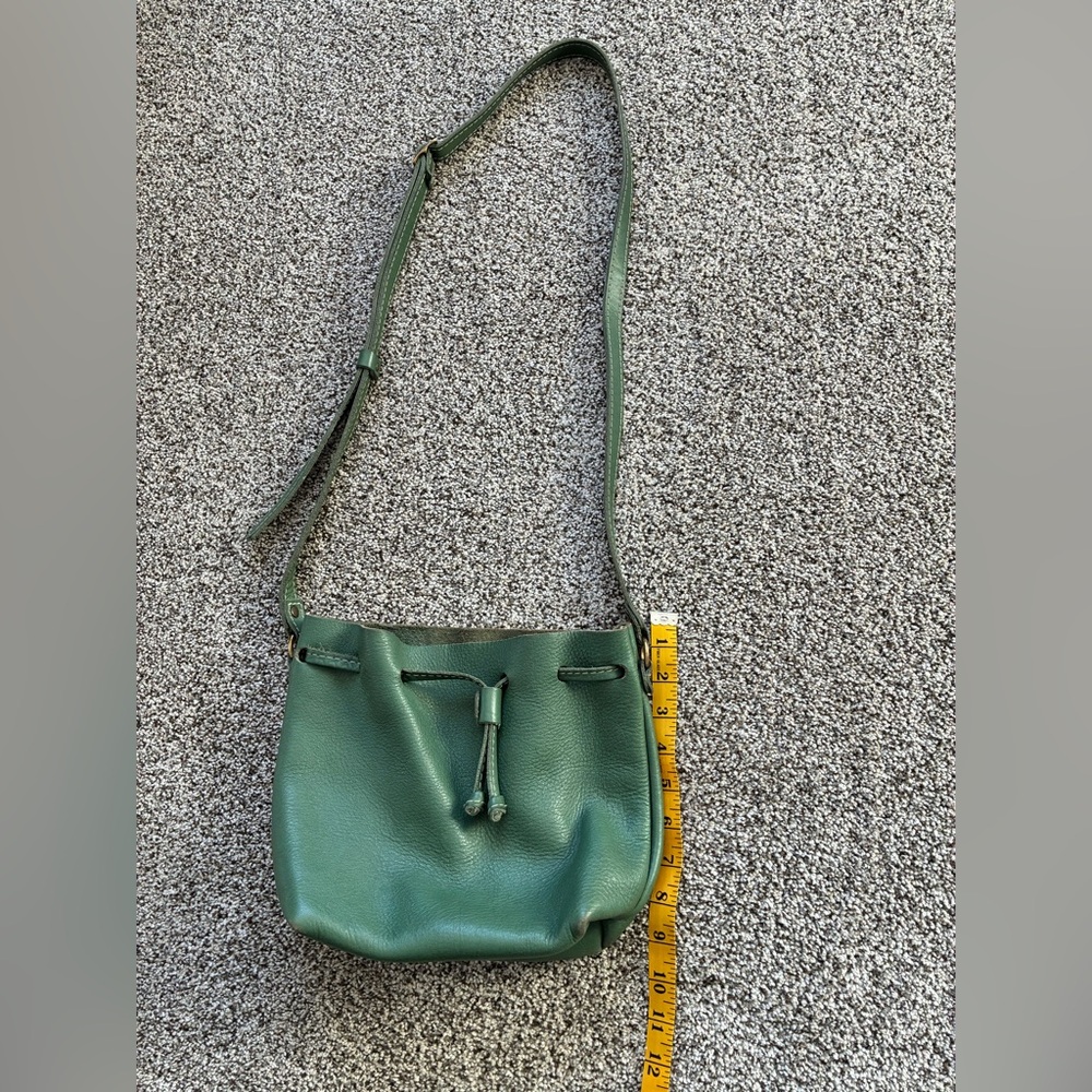 Portland Leather Eucalyptus small bucket bag